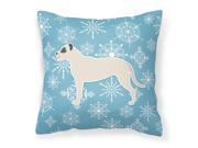Winter Snowflake Dogo Argentino Fabric Decorative Pillow BB3567PW1414
