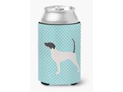 English Pointer Checkerboard Blue Can or Bottle Hugger BB3695CC