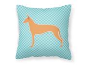 Pharaoh Hound Checkerboard Blue Fabric Decorative Pillow BB3688PW1818