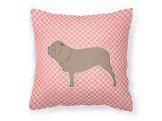 Neapolitan Mastiff Checkerboard Pink Fabric Decorative Pillow BB3665PW1818