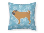 Winter Snowflake Pug Fabric Decorative Pillow BB3547PW1414