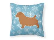 Winter Snowflake Norfolk Terrier Fabric Decorative Pillow BB3509PW1818