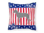 USA Patriotic Irish Wolfhound Fabric Decorative Pillow BB3303PW1414