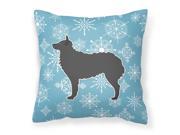 Winter Snowflake Croatian Sheepdog Fabric Decorative Pillow BB3521PW1414