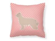 Pyrenean Shepherd Checkerboard Pink Fabric Decorative Pillow BB3618PW1818