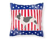 USA Patriotic French Bulldog Fabric Decorative Pillow BB3341PW1414