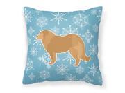 Winter Snowflake Caucasian Shepherd Dog Fabric Decorative Pillow BB3525PW1818
