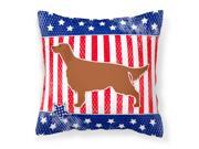 IUSA Patriotic rish Setter Fabric Decorative Pillow BB3293PW1818