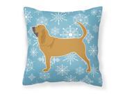 Winter Snowflake Bloodhound Fabric Decorative Pillow BB3484PW1414