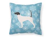 Winter Snowflake English Pointer Fabric Decorative Pillow BB3495PW1818