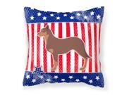 USA Patriotic Australian Kelpie Dog Fabric Decorative Pillow BB3329PW1818