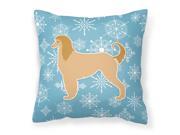 Winter Snowflake Afghan Hound Fabric Decorative Pillow BB3506PW1414