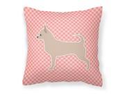 Chihuahua Checkerboard Pink Fabric Decorative Pillow BB3650PW1414