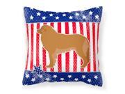 USA Patriotic Leonberger Fabric Decorative Pillow BB3358PW1818