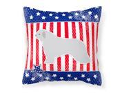 USA Patriotic Spanish Water Dog Fabric Decorative Pillow BB3315PW1818