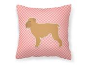 Brussels Griffon Checkerboard Pink Fabric Decorative Pillow BB3640PW1818