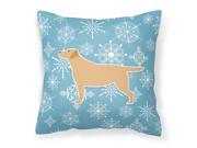 Winter Snowflake Yellow Labrador Retriever Fabric Decorative Pillow BB3497PW1818