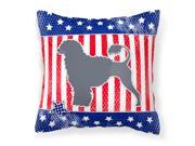 USA Patriotic Portuguese Water Dog Fabric Decorative Pillow BB3368PW1414