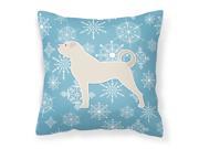 Winter Snowflake Anatolian Shepherd Fabric Decorative Pillow BB3577PW1414