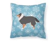 Winter Snowflake Sheltie Shetland Sheepdog Fabric Decorative Pillow BB3530PW1414