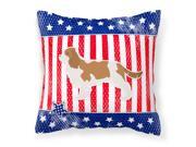 USA Patriotic Cavalier King Charles Spaniel Fabric Decorative Pillow BB3349PW1818