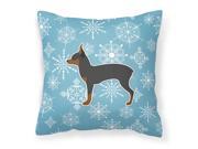 Winter Snowflake Toy Fox Terrier Fabric Decorative Pillow BB3487PW1818