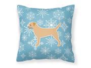 Winter Snowflake Border Terrier Fabric Decorative Pillow BB3489PW1818