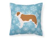 Winter Snowflake Saint Bernard Fabric Decorative Pillow BB3576PW1414