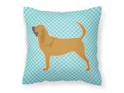 Bloodhound Checkerboard Blue Fabric Decorative Pillow BB3684PW1818