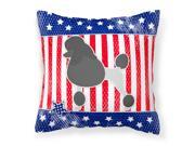 USA Patriotic Poodle Fabric Decorative Pillow BB3339PW1818