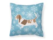 Winter Snowflake Basset Hound Fabric Decorative Pillow BB3502PW1818