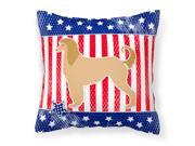 USA Patriotic Afghan Hound Fabric Decorative Pillow BB3306PW1818