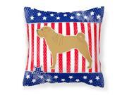 USA Patriotic Shar Pei Fabric Decorative Pillow BB3352PW1414