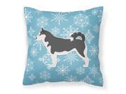 Winter Snowflake Siberian Husky Fabric Decorative Pillow BB3580PW1414