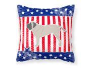 USA Patriotic English Mastiff Fabric Decorative Pillow BB3356PW1414
