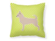 Chihuahua Checkerboard Green Fabric Decorative Pillow BB3850PW1818