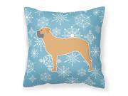 Winter Snowflake Bullmastiff Fabric Decorative Pillow BB3571PW1414