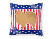 USA Patriotic Pomeranian Fabric Decorative Pillow BB3342PW1818