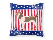 USA Patriotic Grand Basset Griffon Vendeen Fabric Decorative Pillow BB3290PW1414