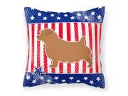 USA Patriotic Norfolk Terrier Fabric Decorative Pillow BB3309PW1818