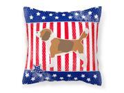 USA Patriotic Beagle Fabric Decorative Pillow BB3310PW1414