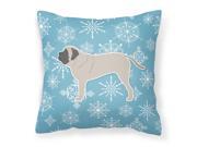 Winter Snowflake English Mastiff Fabric Decorative Pillow BB3556PW1818