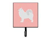 Samoyed Checkerboard Pink Leash or Key Holder BB3659SH4