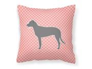 Irish Wolfhound Checkerboard Pink Fabric Decorative Pillow BB3603PW1818