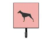 Doberman Pinscher Checkerboard Pink Leash or Key Holder BB3660SH4