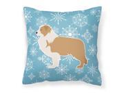 Winter Snowflake Red Border Collie Fabric Decorative Pillow BB3522PW1818