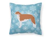 Winter Snowflake Borzoi Russian Greyhound Fabric Decorative Pillow BB3499PW1818
