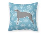 Winter Snowflake Scottish Deerhound Fabric Decorative Pillow BB3496PW1414
