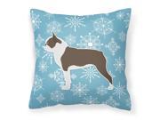 Winter Snowflake Boston Terrier Fabric Decorative Pillow BB3544PW1818