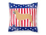 USA Patriotic Bullmastiff Fabric Decorative Pillow BB3371PW1818